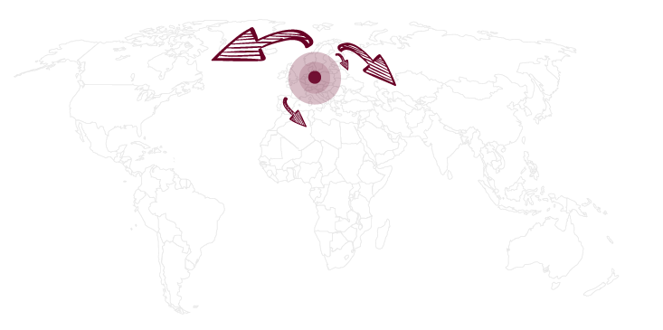 World Map with Focus on Europe